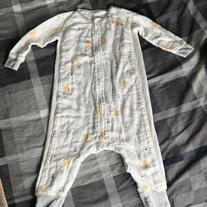 White Footed Baby Sleep Sack with Yellow Accents
